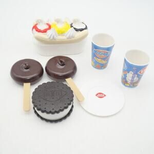 Vintage Dairy Queen Play Food Banana Split Dilly Bar Ice Cream Sandwich Cups